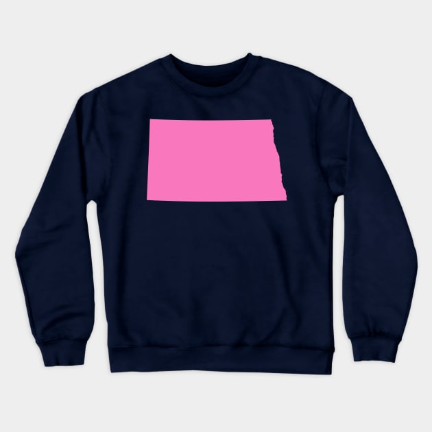 North Dakota Pink Crewneck Sweatshirt by loudestkitten